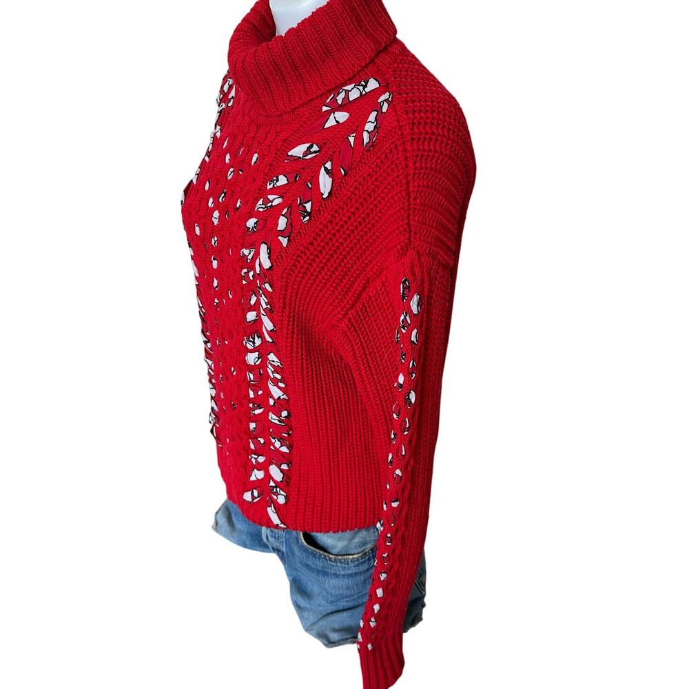 Jason Wu Red Turtleneck Sweater MEDIUM Slouchy So… - image 5